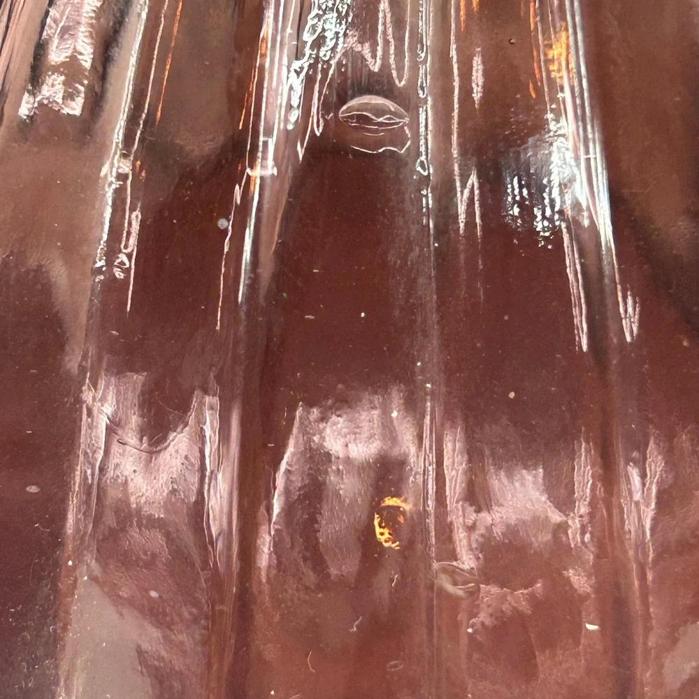 Vintage Italian Amethyst Purple Plum Art Glass Decanter Vase Ribbed Diamond 10